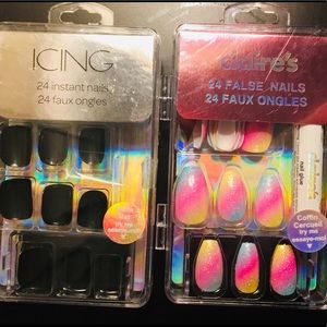 Two packs of 24 count nails. Glue on